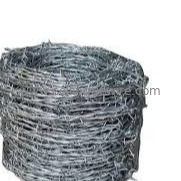 4 Point Metal Netting Mesh Galvanized Steel Barbed Wire Rustproof  45g/Mm2 Zinc