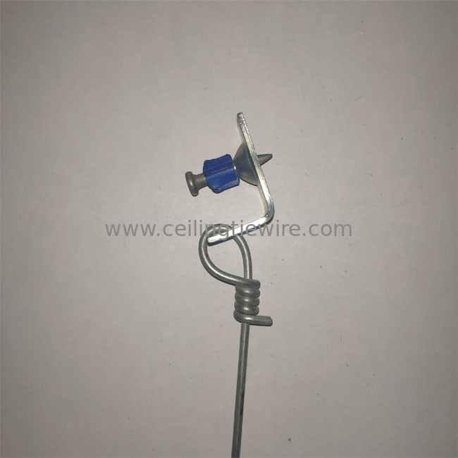 12 Gauge 6 feet Acoustical Pre Tied Ceiling Wire attached a 1-1/4&quot; pin and 90° Clip