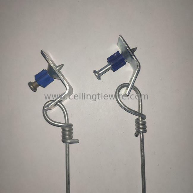12 Gauge 10 feet Acoustical Pre Tied Ceiling Wire attached a 1-1/4&quot; pin and 90° Clip